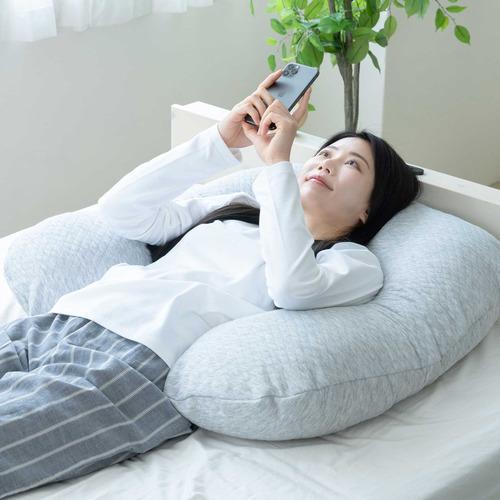 モリシタ スマホがみやすい包まれまくら 洗えるカバー付き U字 寝