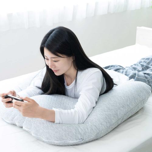 モリシタ スマホがみやすい包まれまくら 洗えるカバー付き U字 寝