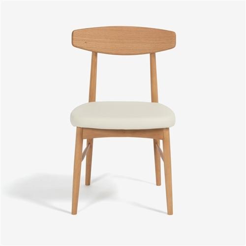 (再購入専用)ダイニングチェア ユノ　ホワイトオーク　ブラウン4脚中2脚① 大塚家具 ダイニングチェア「ユノ3A」レッドオーク材ホワイト