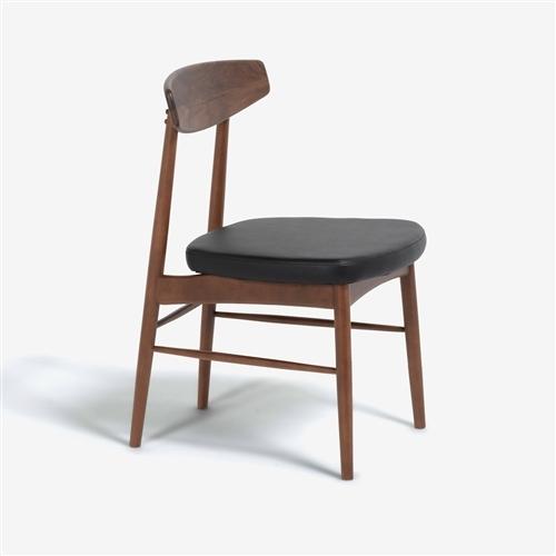 大塚家具 ダイニングチェア 「ユノ3A」 ウォールナット材 PVCブラック 