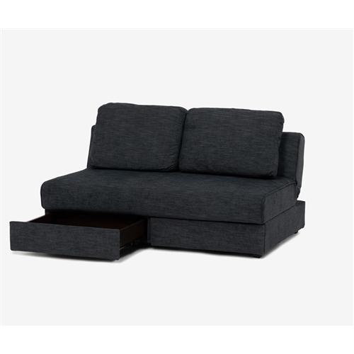 大塚家具 アームレスラブソファ 「組み合わせ式ソファベッド パズル」 布 グレー色 