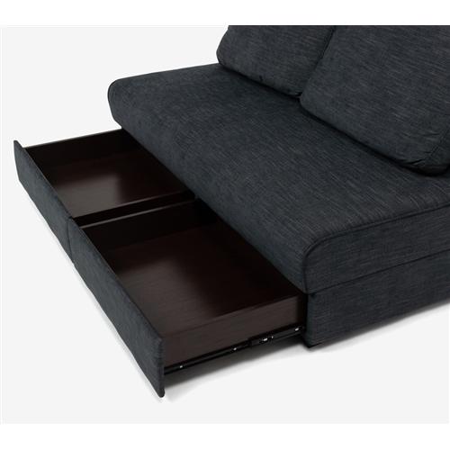 大塚家具 アームレスラブソファ 「組み合わせ式ソファベッド パズル」 布 グレー色 