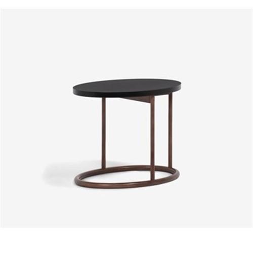 大塚家具 サイドテーブル楕円 「KODエリッセ」 天板ブラック色/フレームウォールナット色 KODエリッセ