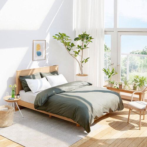 大塚家具 [ダブルロング]掛布団カバー 「エマ」 綿 バーガンディ色 ダブルロング エマ