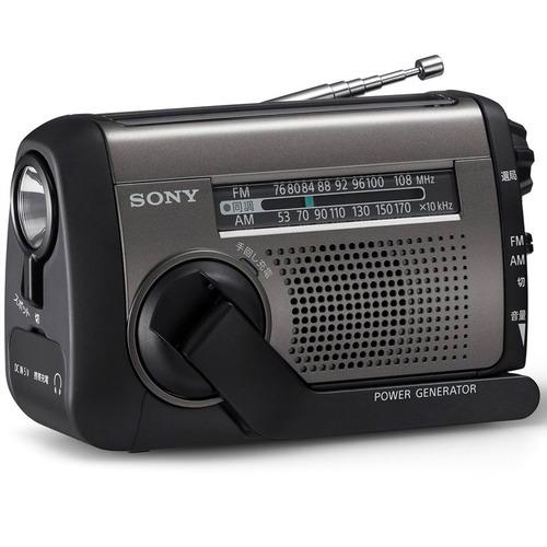 ソニー ICF-B300 FM／AM対応ポータブルラジオ 太陽光充電対応 手回し充電ラジオ シルバー（Yahoo!・ヤマダデンキ インテリア店）