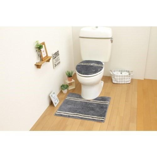 トイレ2点セット トイレマット 売れ筋ランキング O U型共用フタカバー サンベルム グレー 株