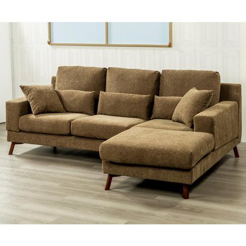 ［幅231］カウチソファ 布張り 「YCS150002BR」 ブラウン ヤマダオリジナル カウチソファ ブラウン