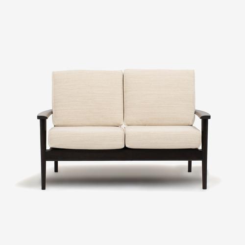 大塚家具［2人掛］ラブソファ「シネマ」本体＋ヌードクッション レッドオーク材ダークブラウン色 カバーリングタイプ ※カバー別売 全９色