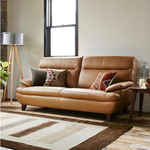 【限定品】 大塚家具 [2人掛]ラブソファ「ルーニー SD-344」半革キャメル色 #M-02 【ZYX1867541424】(68080円)