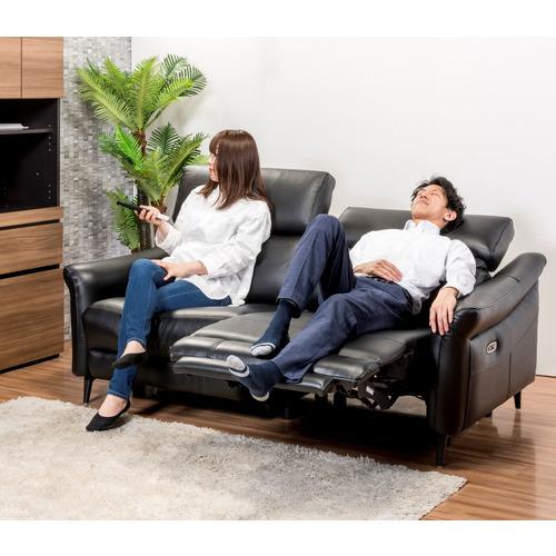 ヤマダオリジナル 電動リクライニングソファ「YES140004BK3P」幅  