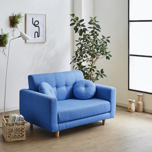 ウェブ限定】ソファベッド「サーム」ブルー SO-SM-BL 引っかきキズに