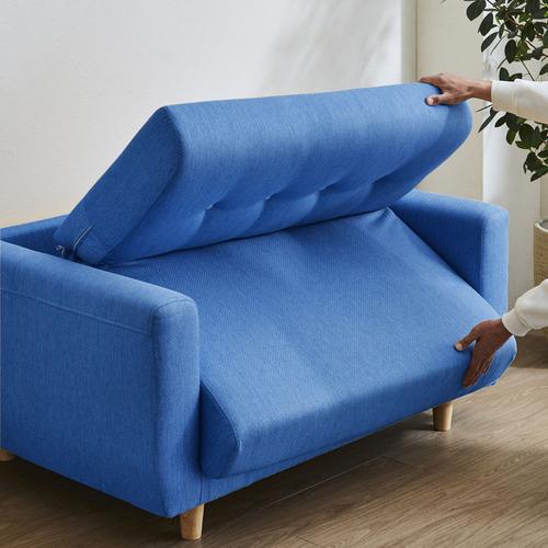 多機能 4way 離せるソファベッド ブルー レンタル商品】レイアウトは自由自在！4WAYリクライニングソファ 通販