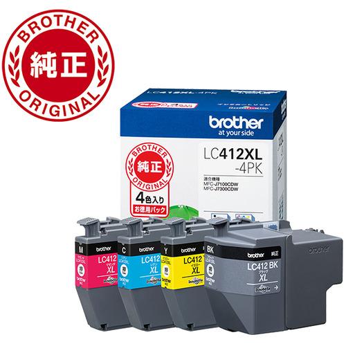 ブラザー LC412XL-4PK 純正 大容量インクカートリッジ 4色パック（Yahoo!・ヤマダデンキ インテリア店）