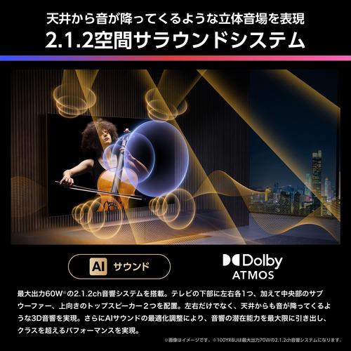 【無料長期保証】ハイセンス 100YR8U 100V型 MiniLED 4K液晶テレビ HI-VIEW AIエンジンPRO搭載 BS・110 度CS デジタルチューナー内蔵の画像