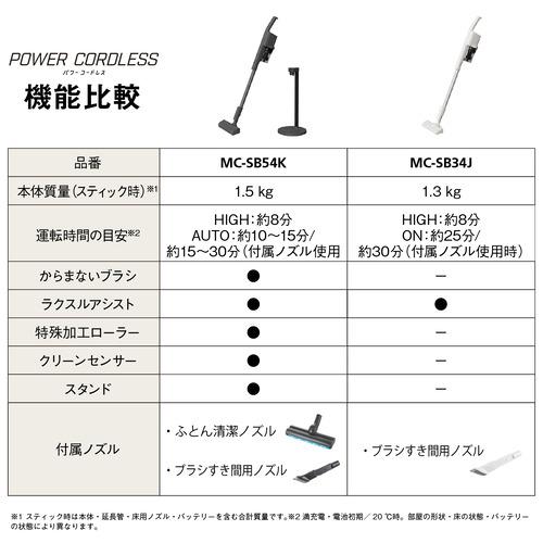 パナソニック MC-SB34J-C コードレススティック掃除機 アイボリー