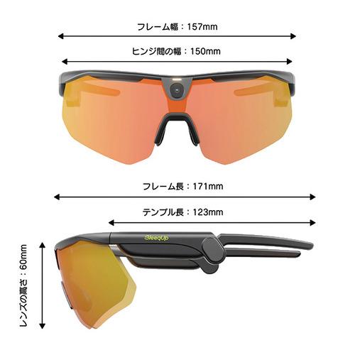 BleeqUp CGQ542A0 4-in-1 カメラ付きAIスポーツグラス Ranger カメラ イヤホン トランシーバーを一体化 AIセーフティガード機能 ブラックの画像