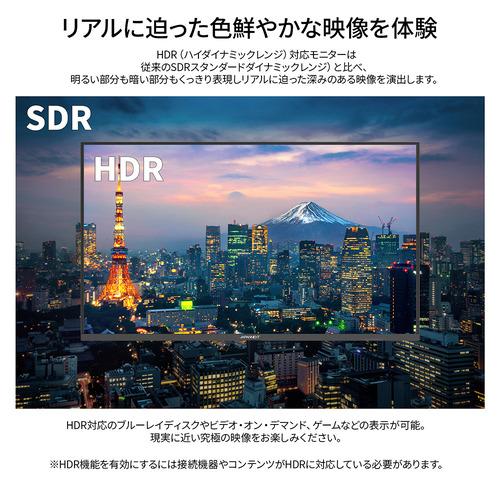 JAPANNEXT JN-IPS270U-H-C65W 【ヤマダデンキ限定】27インチ IPSパネル搭載 4K液晶モニター HDMI HDR ピボット機能搭載 ブラック_5