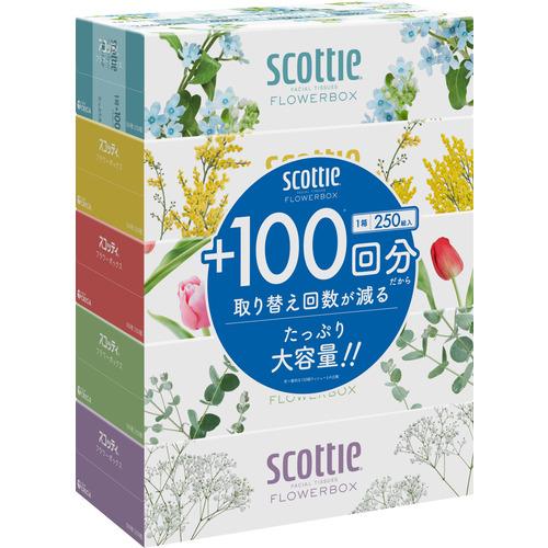日本製紙クレシア スコッティティシュー フラワーボックス 250組 5箱パック（Yahoo!・ヤマダデンキ Yahoo!店）