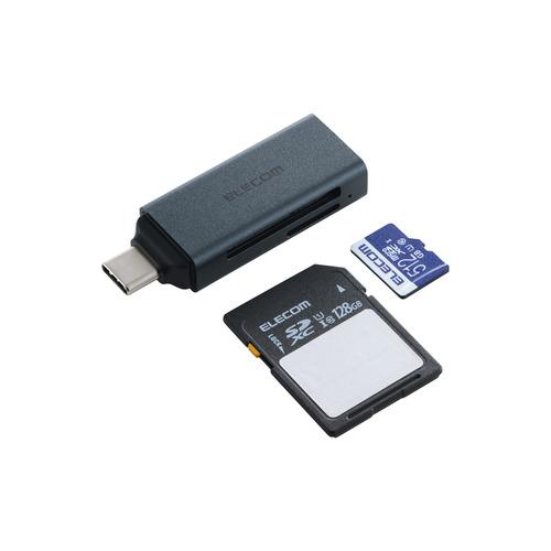 エレコム MR3C-D20BK USB-C カードリーダー 2in1 SD／microSD 高速転送