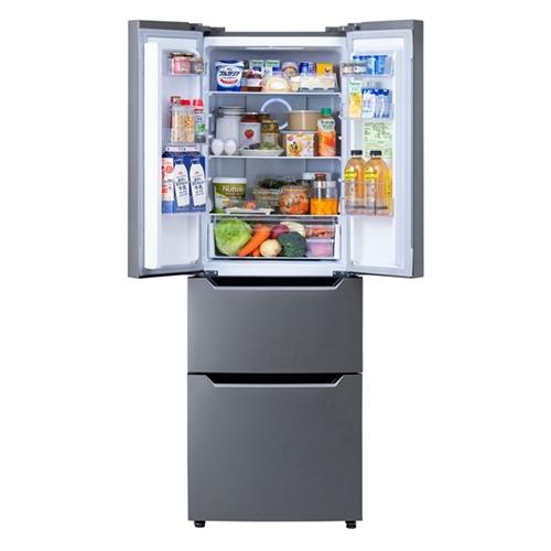 アイリスオーヤマ IRSN-32A 3ドア冷蔵庫 (320L・両開き) シルバーの画像