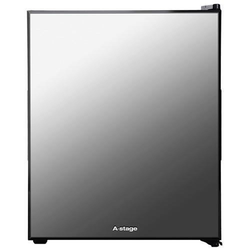 A-Stage PR02B-32MG ミラーガラス冷蔵庫 1ドア 32L 左右ドア開き対応 ブラックの画像