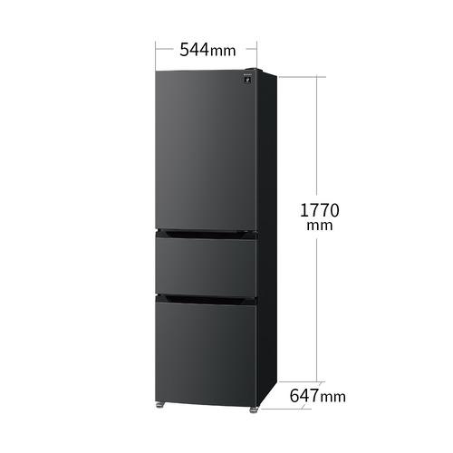 シャープ 冷蔵庫 317L 右開き 3ドア 幅54.4cm スリム幅 シャキット野菜