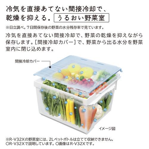 日立 冷蔵庫 315L 左開き 3ドア 幅54cm 真ん中野菜室うるおいチルド R
