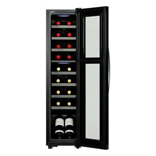 デバイスタイル DCG-C18S-K ワインセラ− 18本収納 2温度帯 右開き スリムタイプ ブラックの画像