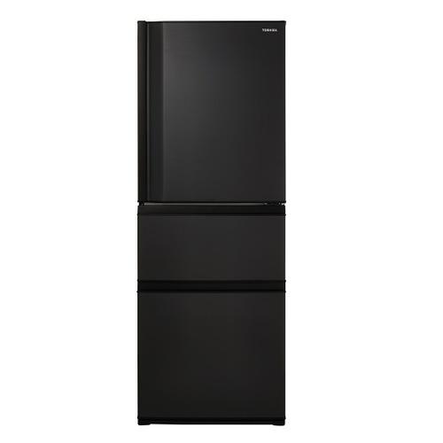ブラック冷凍庫三段 東芝 冷蔵庫 326L 右開き 3ドア 60cm うるおいラップ野菜室 3段冷凍室