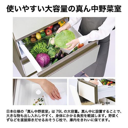 Haier 冷蔵庫 450L 右開き 5ドア 59.5cm 鮮度キープ冷凍 真ん中野菜室 2つのチルドルーム JR-LX45A-H グレー系の画像