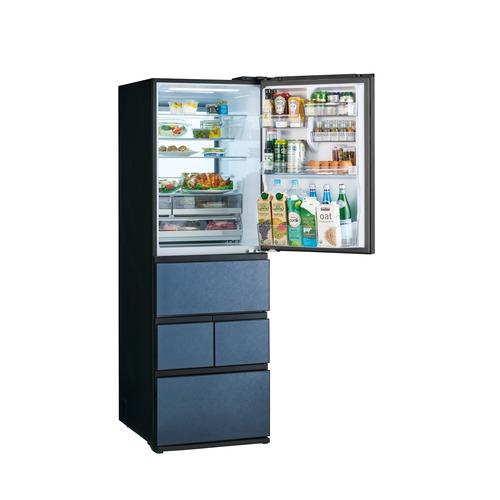Haier 冷蔵庫 450L 右開き 5ドア 59.5cm 鮮度キープ冷凍 真ん中野菜室 2つのチルドルーム JR-LX45A-H グレー系の画像