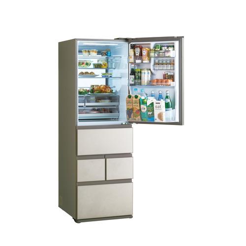 Haier 冷蔵庫 450L 右開き 5ドア 59.5cm 鮮度キープ冷凍 真ん中野菜室 2つのチルドルーム JR-LX45A-W ホワイト系の画像