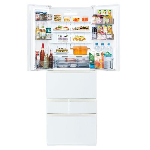 【無料長期保証】東芝 冷蔵庫 509L 観音開き 6ドア 幅65cm 新鮮摘みたて野菜室 解凍モード とってもエコ GR-A510FH(EW) ホワイト系の画像