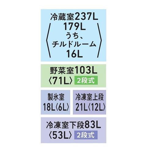 無料長期保証】東芝 冷蔵庫 462L 観音開き 6ドア 幅65cm 新鮮摘みたて