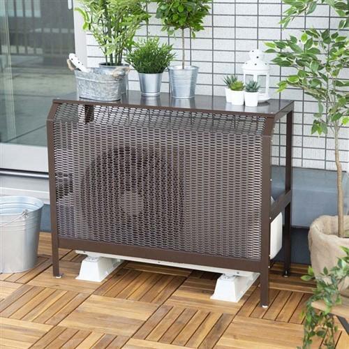 ラスト1台 エアコン 室外機カバー アルミ製 ブラウン【アウトレット・現状渡し】カグマニア 岩谷マテリアル ACASCBR 外用 シンプル 安い エアコン室外機カバー