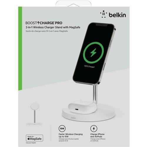 Belkin ベルキン WIZ010DQWH MagSafe急速充電対応 iPhone,, AirPods 同時充電可能 2in1 ワイヤレス充電器 (ホワイト) ホワイト｜yamada-denki｜08