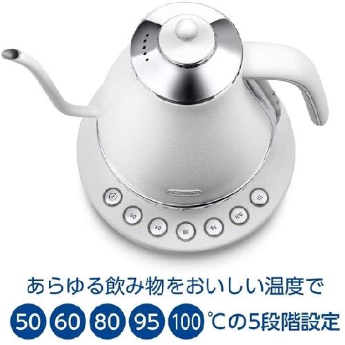 デロンギ KBOE1230JW 温度調節電気ケトル アイコナ 1000ml 白 デロンギ KBOE1230JW 温度調節電気ケトル アイコナ 1000ml 白