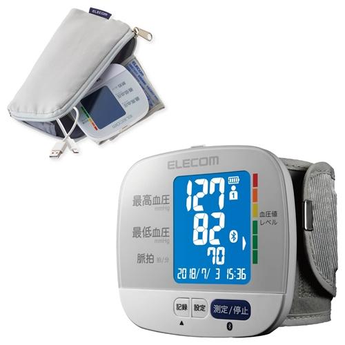 【推奨品】エレコム HCM-WS01BTWH エクリア手首式血圧計 Bluetooth対応 ホワイト WH｜yamada-denki