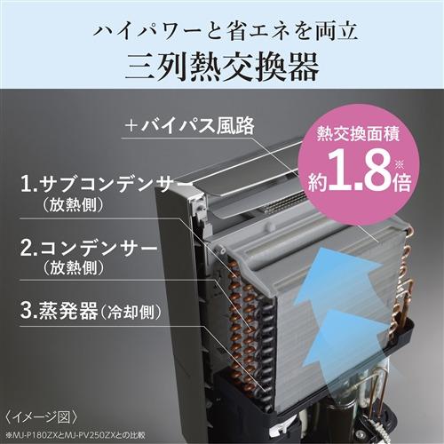 三菱電機 MJ-PV250ZX-W 衣類乾燥除湿機 除湿能力：24.5L／日 タンク