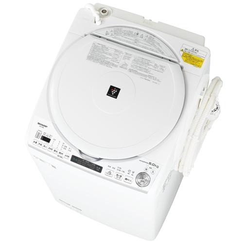 無料長期保証 洗濯機 シャープ 乾燥機付き 8KG ES-TX8E 縦型洗濯乾燥機 ホワイト系 ステンレス穴なし槽 乾燥4.5kg 当季大流行 洗濯8.0kg 最大88%OFFクーポン