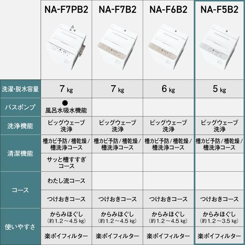 【ラスト1点】 パナソニック NA-F5B2-S 全自動洗濯機 洗濯5kg ライトシルバー 【FKP7516124396】(27400円)