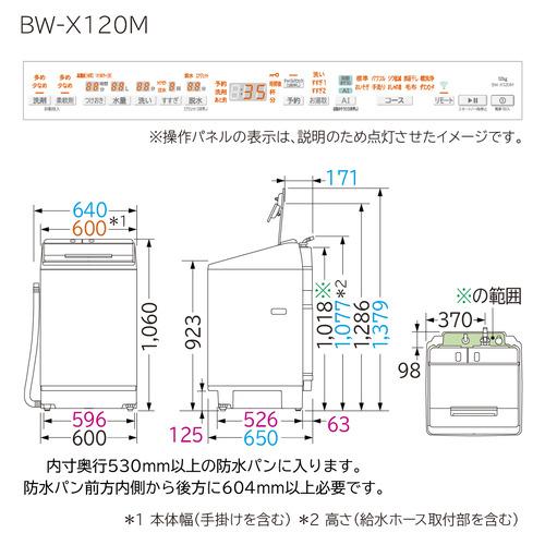 日立 全自動洗濯機 洗濯：12.0kg 幅64cm 液体洗剤・柔軟剤自動投入