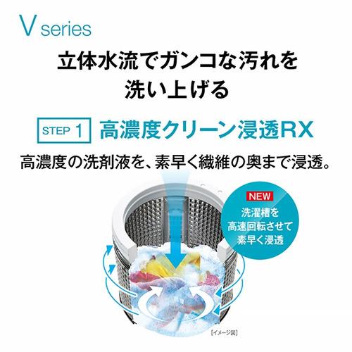 AQUA 全自動洗濯機 洗濯：10.0kg 3Dパワフル洗浄 高濃度クリーン浸透RX ほぐし仕上げ AQW-V10A（W) ホワイト系の画像
