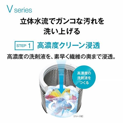 AQUA 全自動洗濯機 洗濯：10.0kg 3Dパワフル洗浄 高濃度クリーン浸透RX ほぐし仕上げ AQW-V10A（W) ホワイト系の画像