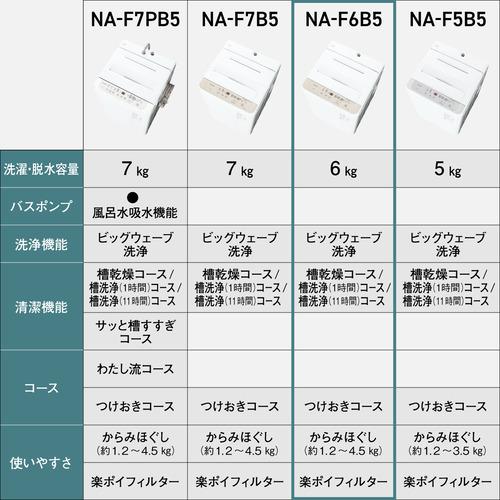 パナソニック 全自動洗濯機 洗濯：6.0kg 幅55.6cm ビッグウェーブ洗浄