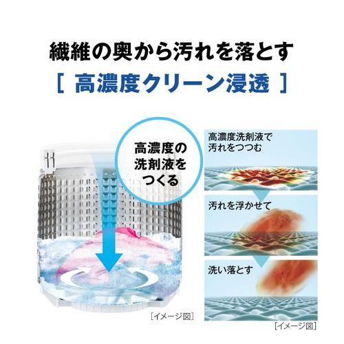 AQUA 全自動洗濯機 上開き 洗濯7kg 幅56cm 3Dアクティブ洗浄&高濃度クリーン浸透 ほぐし仕上げ AQW-S7A(W) ホワイト系の画像