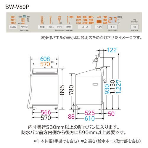日立 全自動洗濯機 上開き 洗濯8kg 衣類長もち 高濃度洗浄 洗濯槽自動