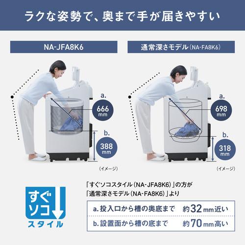 無料長期保証】パナソニック 全自動洗濯機 洗濯：8kg 幅59.2cm ビッグ