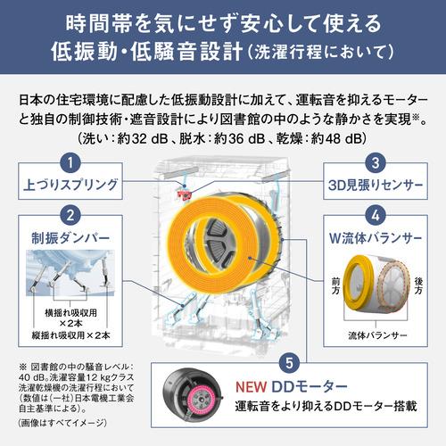 無料長期保証】パナソニック ドラム式洗濯機 NA-LX125FL-W 左開き 洗濯
