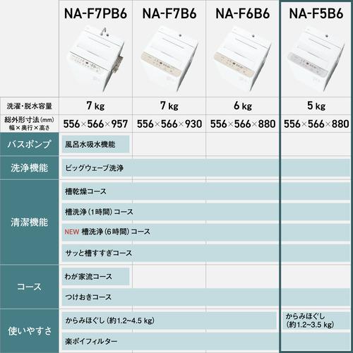 パナソニック 全自動洗濯機 洗濯5kg 幅55.6cm ビッグウェーブ洗浄 槽
